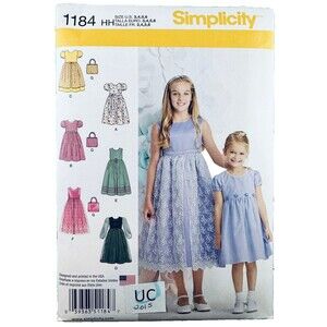 Girls Petticoat Dress Sewing Pattern Simplicity 1184 Purse Sz 3-6 UNCUT 2015